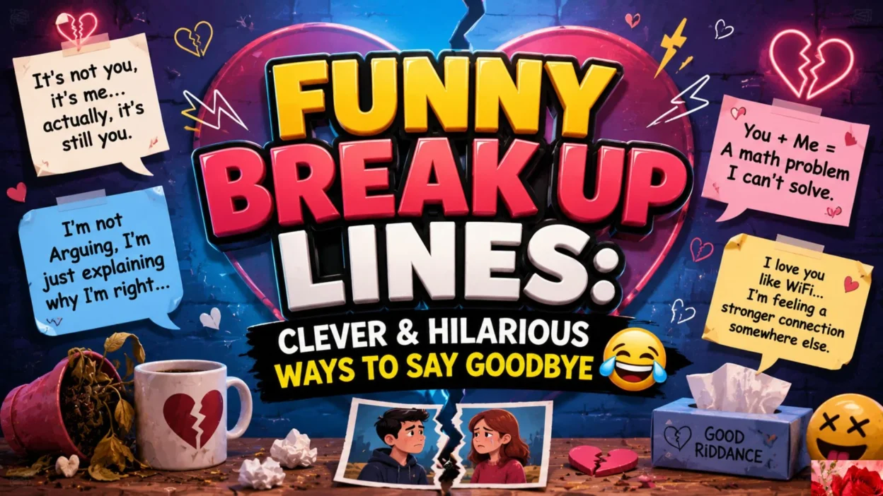 Funny Break Up Lines Clever & Hilarious Ways to Say Goodbye 😂
