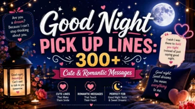 Good Night Pick Up Lines 300+ Cute & Romantic Messages 🌙💕