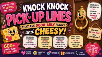 Knock Knock Pick-Up Lines That Are Door-ably Funny and Cheesy